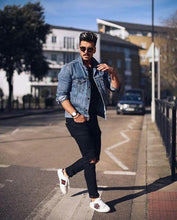 Load image into Gallery viewer, Casual Fashion Slim Solid Color Long Sleeve Men Denim Jacket Outerwear