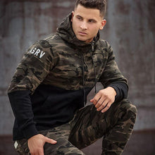 Load image into Gallery viewer, Sports Camouflage Hooded Zip Long Sleeve Coat