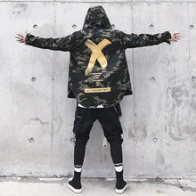 Load image into Gallery viewer, Men Street Ribbon Patchwork Cotton Camouflage Coat