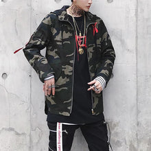 Load image into Gallery viewer, Men Street Ribbon Patchwork Cotton Camouflage Coat