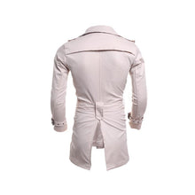 Load image into Gallery viewer, Elegant Plain Lapel Collar Button Slim Long Windbreaker Coat