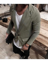 Load image into Gallery viewer, Fashion Lapel Collar Plain Button Slim Coat