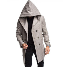 Load image into Gallery viewer, Casual Plain Thicken Warm Hooded Long Sleevs Long Woolen Coat