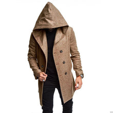 Load image into Gallery viewer, Casual Plain Thicken Warm Hooded Long Sleevs Long Woolen Coat