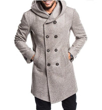 Load image into Gallery viewer, Casual Plain Thicken Warm Hooded Long Sleevs Long Woolen Coat