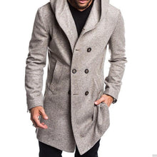 Load image into Gallery viewer, Casual Plain Thicken Warm Hooded Long Sleevs Long Woolen Coat