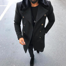 Load image into Gallery viewer, Men's Fashion Fur Collar Double-Breasted Windbreaker