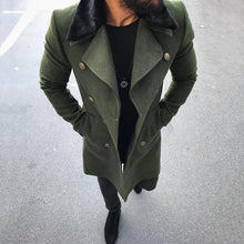 Load image into Gallery viewer, Men's Fashion Fur Collar Double-Breasted Windbreaker