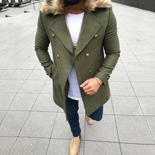Load image into Gallery viewer, Men's Fashion Fur Collar Double-Breasted Windbreaker
