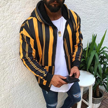 Load image into Gallery viewer, Fashion Stripe Zipper Hooded Jacket