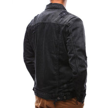 Load image into Gallery viewer, Fashion Men's Denim Hole Jacket