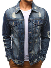 Load image into Gallery viewer, Fashion Men's Denim Hole Jacket