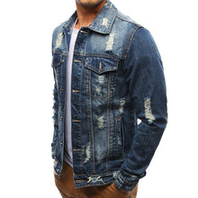 Load image into Gallery viewer, Fashion Men's Denim Hole Jacket