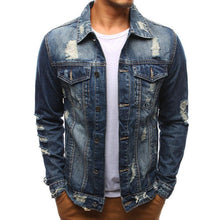 Load image into Gallery viewer, Fashion Men's Denim Hole Jacket