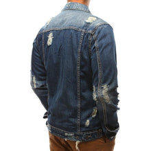 Load image into Gallery viewer, Fashion Men's Denim Hole Jacket