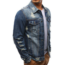 Load image into Gallery viewer, Fashion Men's Denim Hole Jacket