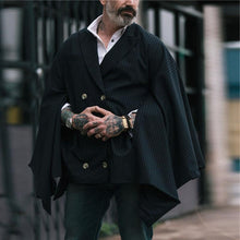 Load image into Gallery viewer, Men's Lapel Striped Double-Breasted Cloak