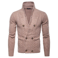 Load image into Gallery viewer, Winter New Casual Solid Color Twist Thick Double-Breasted Knit Cardigan
