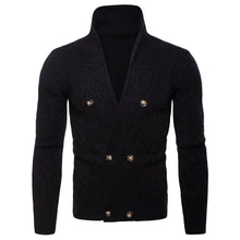 Load image into Gallery viewer, Winter New Casual Solid Color Twist Thick Double-Breasted Knit Cardigan