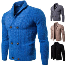 Load image into Gallery viewer, Winter New Casual Solid Color Twist Thick Double-Breasted Knit Cardigan