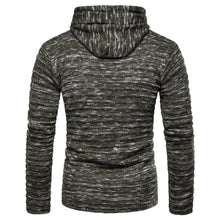 Load image into Gallery viewer, Fashion Mens  Plain Stripe Knit Zipper Coat