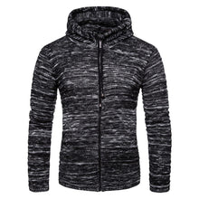 Load image into Gallery viewer, Fashion Mens  Plain Stripe Knit Zipper Coat