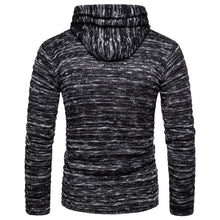Load image into Gallery viewer, Fashion Mens  Plain Stripe Knit Zipper Coat