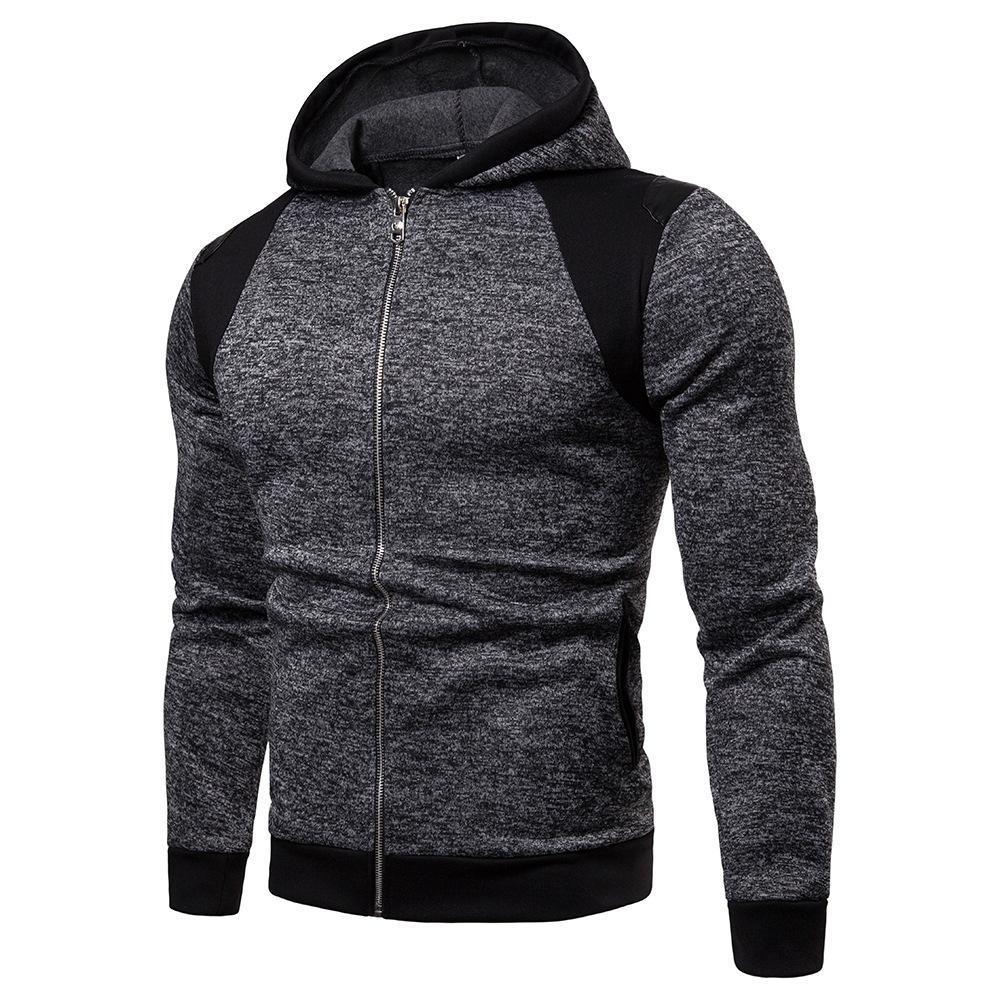 Creative Stitching Sleeve Casual Men's Hooded