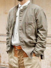 Load image into Gallery viewer, Vintage stand-up plaid patch pocket jacket
