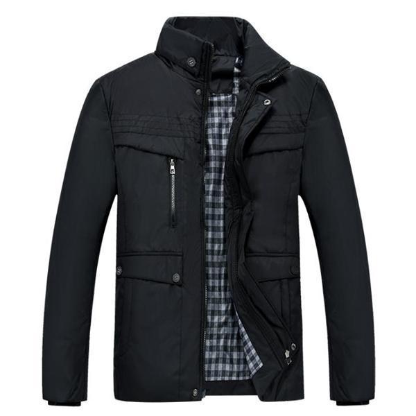 Casual Fashion Thermal Plain Zipper Long Sleeve Men Outerwear