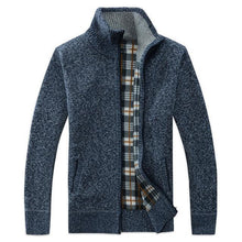 Load image into Gallery viewer, Faux Fur Wool  Zipper Knitted Thick Coat
