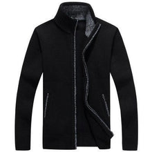 Load image into Gallery viewer, Faux Fur Wool  Zipper Knitted Thick Coat
