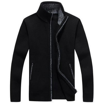 Faux Fur Wool  Zipper Knitted Thick Coat