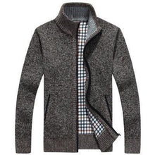 Load image into Gallery viewer, Faux Fur Wool  Zipper Knitted Thick Coat
