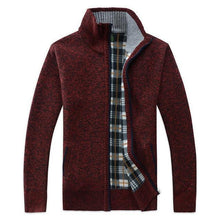 Load image into Gallery viewer, Faux Fur Wool  Zipper Knitted Thick Coat
