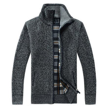 Load image into Gallery viewer, Faux Fur Wool  Zipper Knitted Thick Coat
