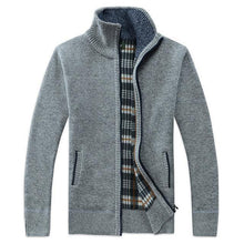 Load image into Gallery viewer, Faux Fur Wool  Zipper Knitted Thick Coat

