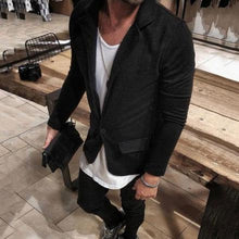 Load image into Gallery viewer, Fashion Lapel Collar Plain Button Slim Coat
