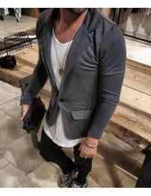 Load image into Gallery viewer, Fashion Lapel Collar Plain Button Slim Coat

