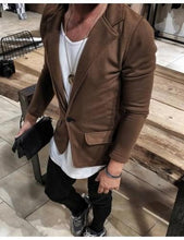 Load image into Gallery viewer, Fashion Lapel Collar Plain Button Slim Coat

