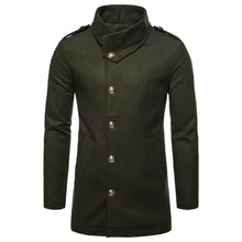 Load image into Gallery viewer, Fashion Lapel Collar Plain Button Woolen Long Coat
