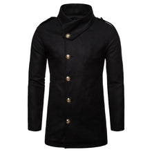 Load image into Gallery viewer, Fashion Lapel Collar Plain Button Woolen Long Coat

