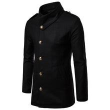 Load image into Gallery viewer, Fashion Lapel Collar Plain Button Woolen Long Coat
