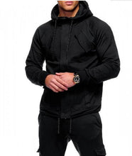 Load image into Gallery viewer, Fashion Hip Hop Mens  Solid  Zipper Slim Hoodie

