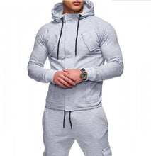 Load image into Gallery viewer, Fashion Hip Hop Mens  Solid  Zipper Slim Hoodie
