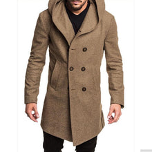 Load image into Gallery viewer, Casual Plain Thicken Warm Hooded Long Sleevs Long Woolen Coat
