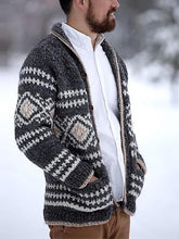 Load image into Gallery viewer, Fashion printed loose folding collar sweater
