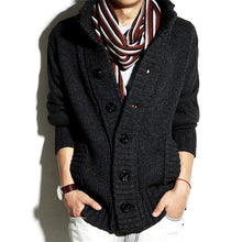 Load image into Gallery viewer, Men&#39;s Stand-Up Collar Pocket Knit Cardigan Coat
