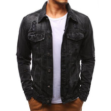 Load image into Gallery viewer, Fashion Men&#39;s Denim Hole Jacket
