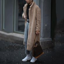 Load image into Gallery viewer, Men&#39;s Solid Color Lapel Long Windbreaker
